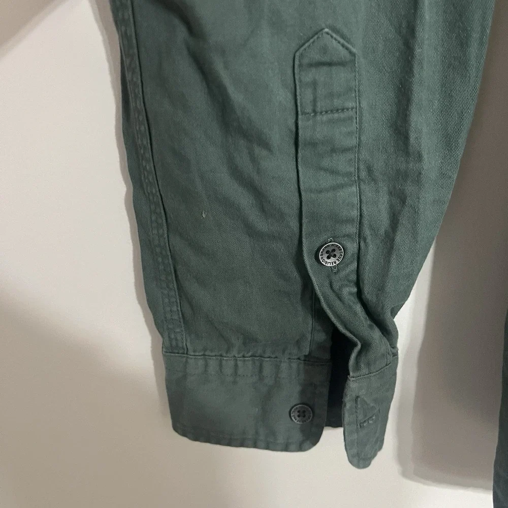 True Religion Dark Green Long Sleeve Button Down Men's Shirt Size‎ XL Y2K 90s